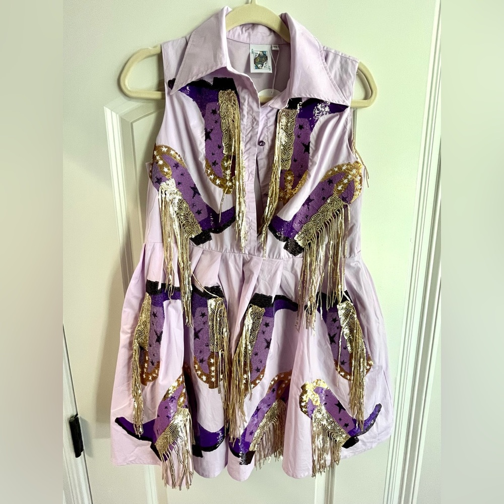 Purple Fringe Boot Dress